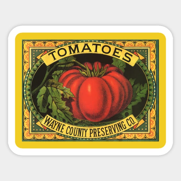 Vintage Wayne County Tomatoes Preserving Co. Label Sticker by MasterpieceCafe